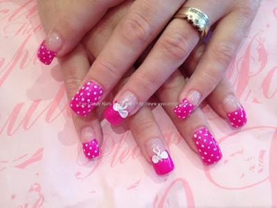 Stylish-and-Cute-Nail-Designs-with-Bows-and-Diamonds-for-Girls-4