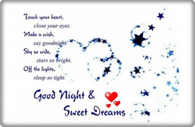 Messages to say good night to her sweetheart