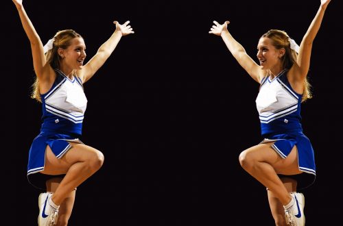 Two cheerleaders