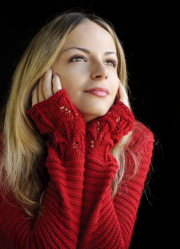 Red chunky sweater