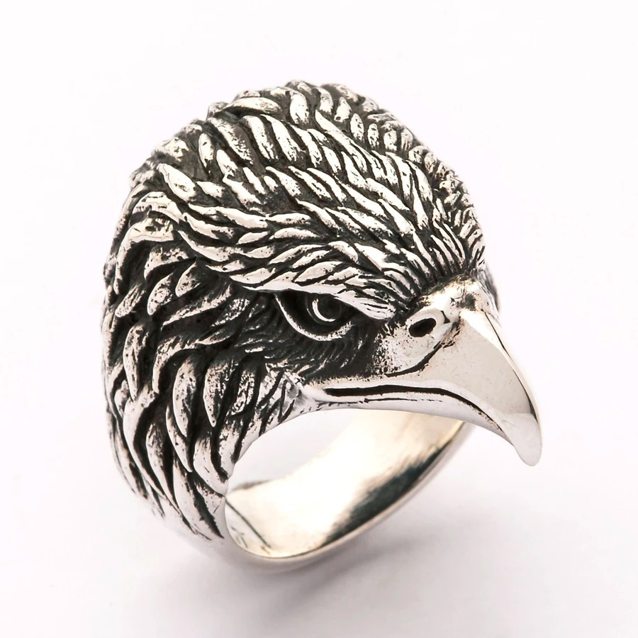 eagle-head-biker-ring